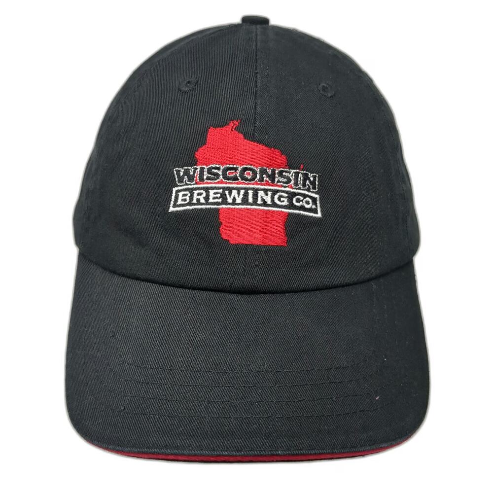 Bayside Baseball Cap Black One Size Wisconsin Brewing Co Hat USA Flag Adjustable